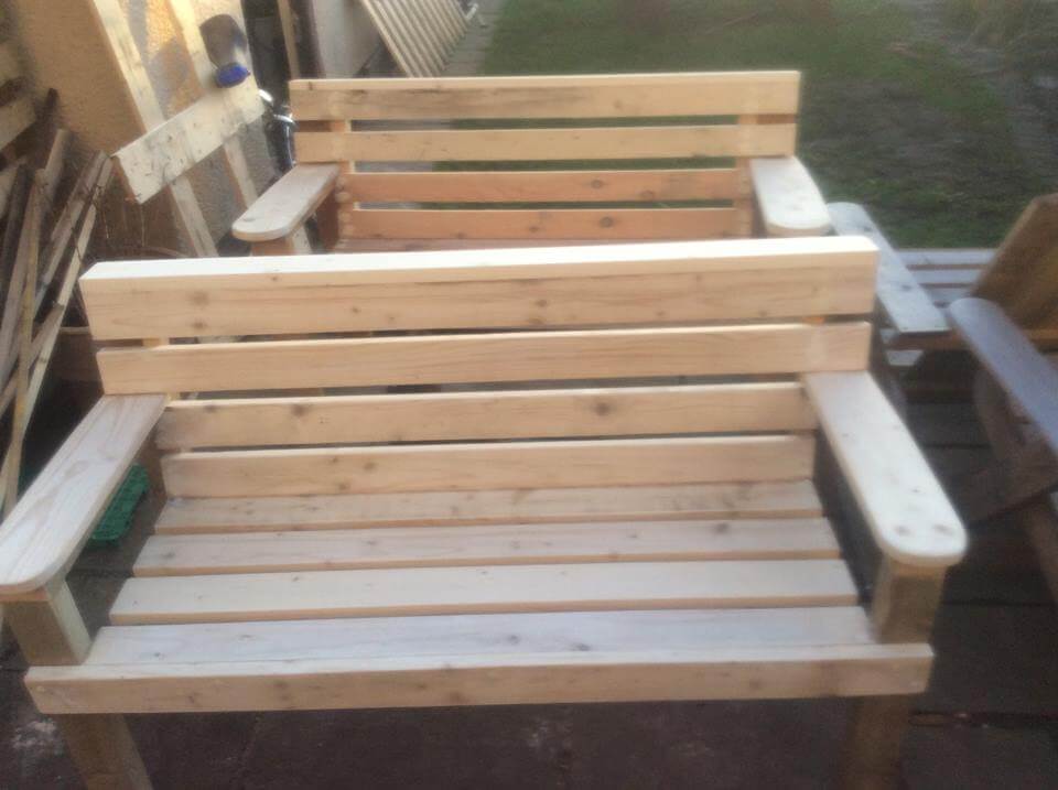 Wooden Pallet Garden Benches Easy, Wooden Pallet Garden Seats