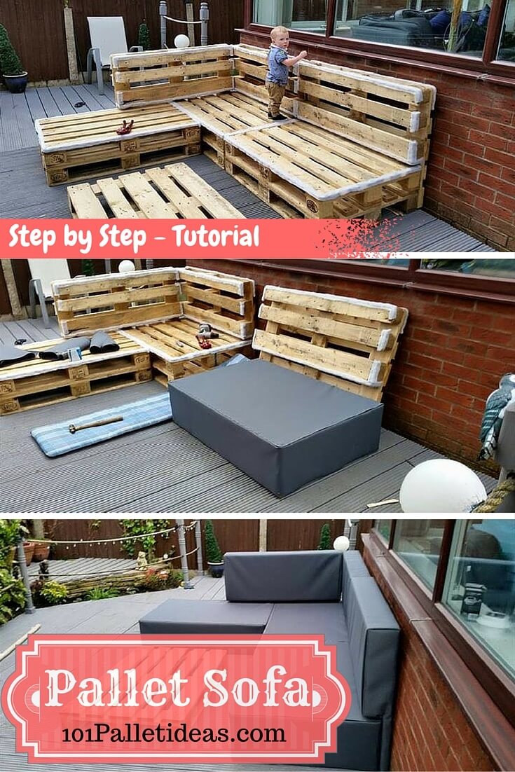 pallet-sectional-sofa-tutorial | Pallet sectional, Sectional sofa, Pallet