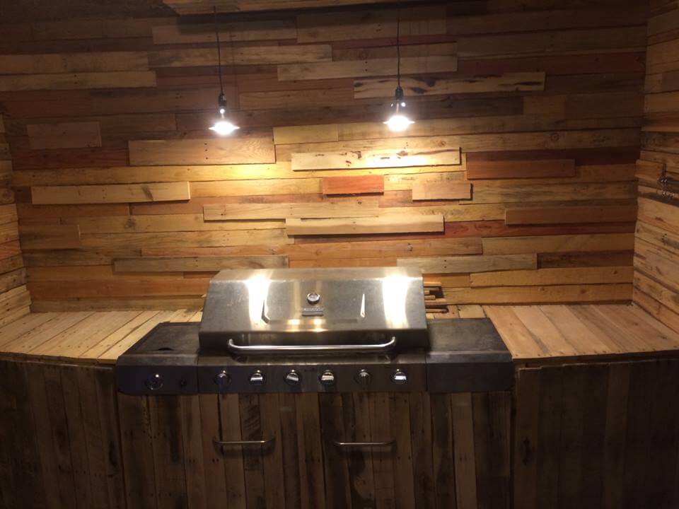 handcrafted pallet kitchen stove