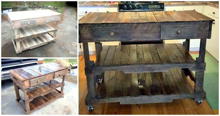 Pallets Made Kitchen Island Easy, How To Make A Kitchen Island Out Of Pallets