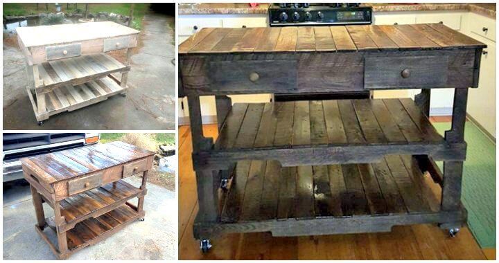 Pallets Made Kitchen Island Easy Pallet Ideas Pallets Made Kitchen Island Easy, How To Make A Kitchen Island Out Of Pallets