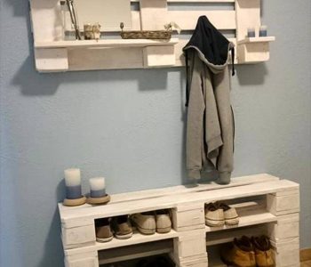 Wooden pallet shelf and shoe rack