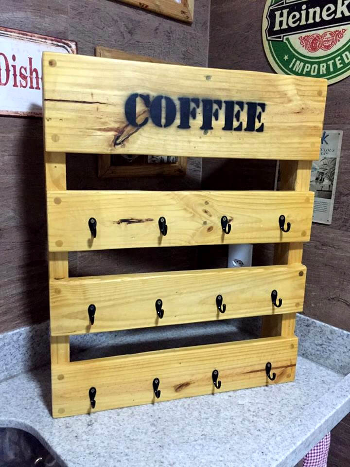 pallet wood mug rack