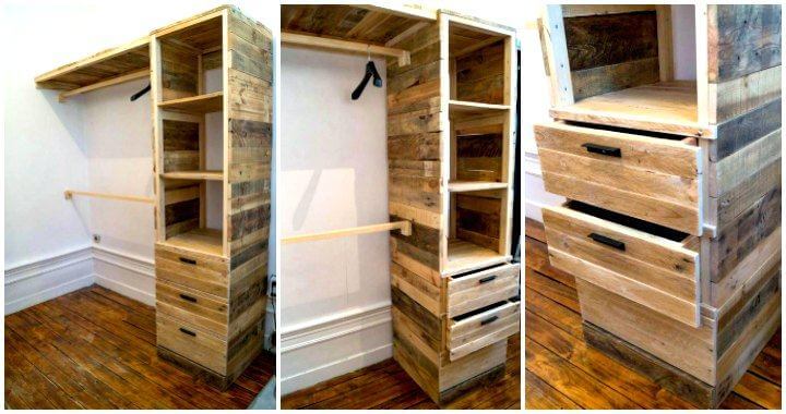DIY Pallet Corner Closet or Cupboard - Easy Pallet Ideas