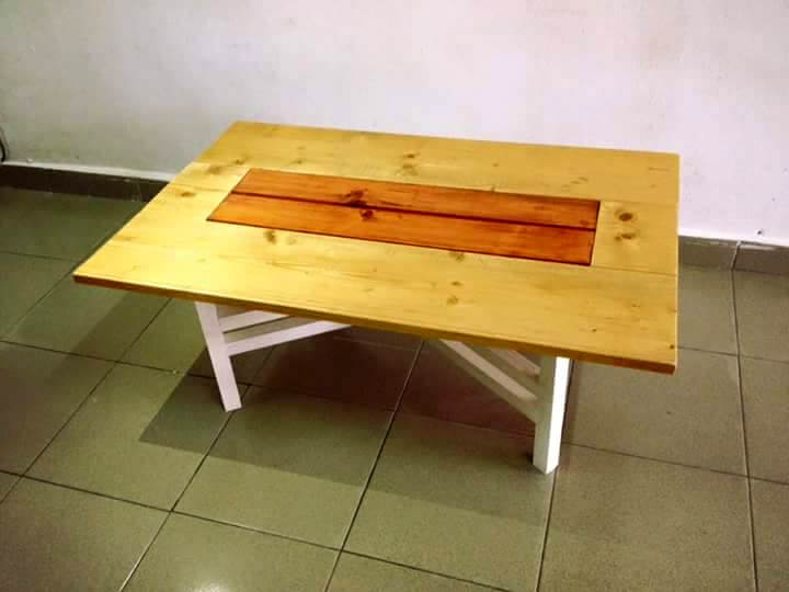 DIY Pallet Coffee Table with Removable Criss Cross Legs Easy Pallet Ideas